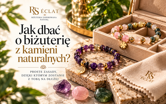 Bransoletki z kamieni naturalnych R&S Éclat, szkatułka i akcesoria do pielęgnacji biżuterii