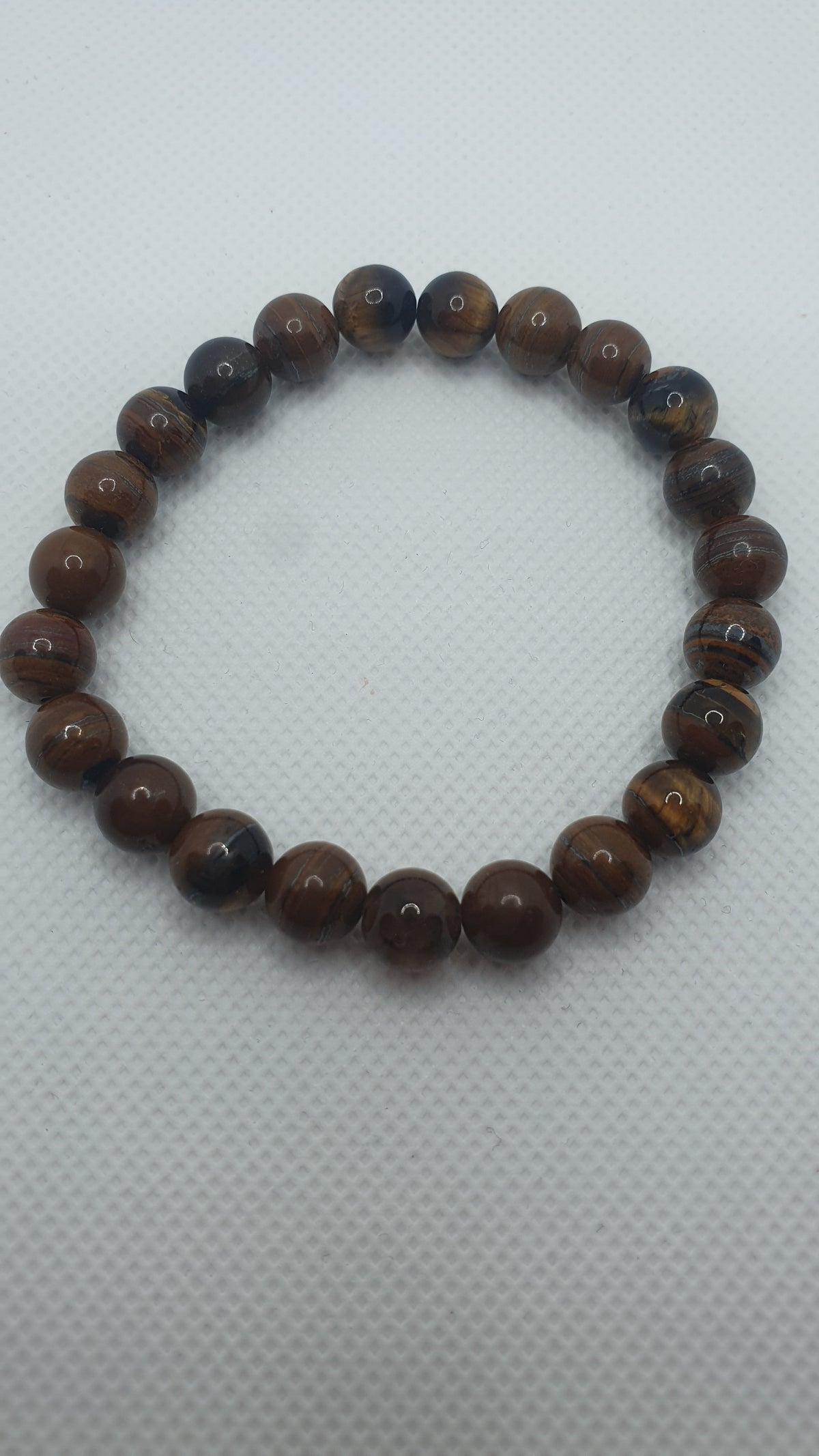 Bransoletka z naturalnego Tygrysiego Oka – gładkie kule 8 mm